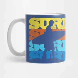 Surf Surf Surf Vintage Retro Surfer Sunset Mug